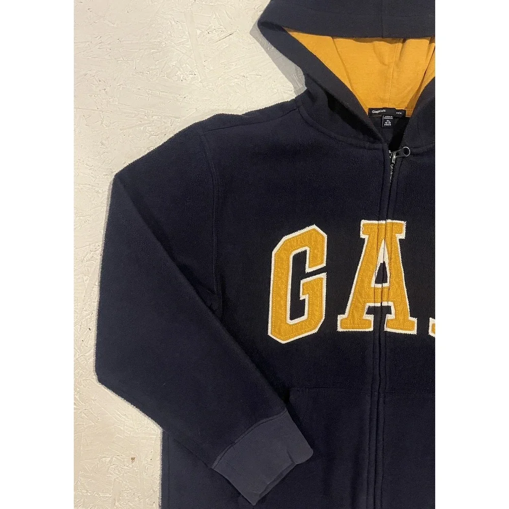 Gap Fleece‎ Sweater Boys XL Full Zip Hooded Jacket Long Sleeve Hoodie Blue